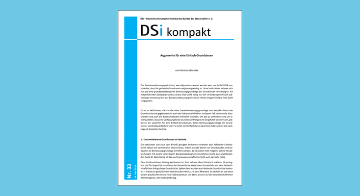 DSi kompakt Nr. 33 - Argumente für eine Einfach-Grundsteuer