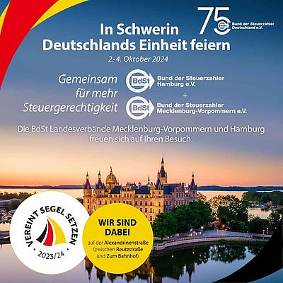 2. bis 4. Oktober - Besuchen Sie uns auf dem Tag der Deutschen Einheit in Schwerin!