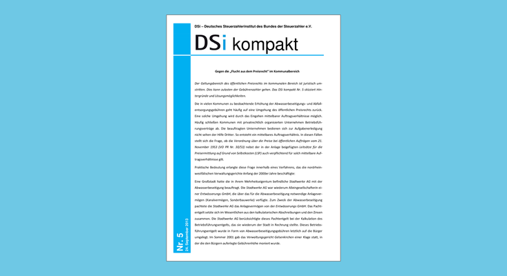 DSi kompakt Nr. 5 - Gegen die „Flucht aus dem Preisrecht“ im Kommunalbereich