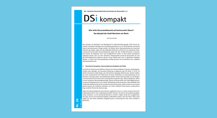 DSi kompakt Nr. 24 - Wie wirkt Steuerwettbewerb auf kommunaler Ebene? Das Beispiel der Stadt Monheim am Rhein