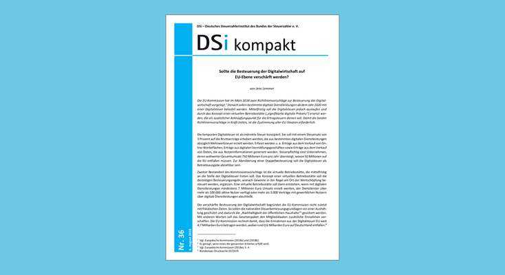 DSi kompakt Nr. 36 - Besteuerung der Digitalwirtschaft auf EU-Ebene