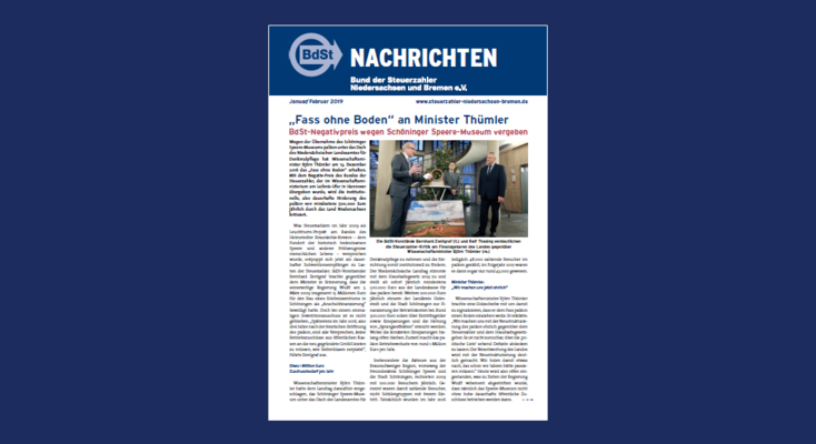 BdSt-Nachrichten Niedersachsen und Bremen Januar/Februar 2019 BdSt-Nachrichten Niedersachsen und Bremen Januar/Februar 2019