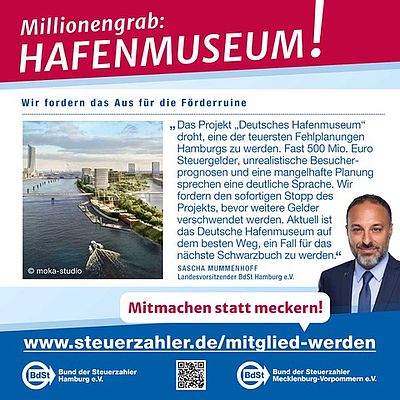 Millionengrab Hafenmuseum: Steuerzahlergeld darf nicht in eine Förderruine fließen! 