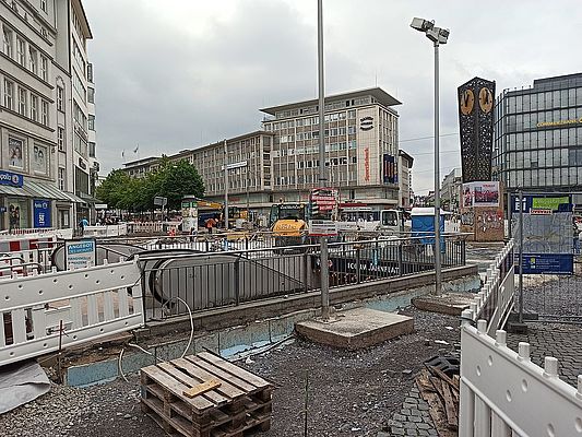 Gigantische Großbaustelle: Der Jahnplatz in Bielefeld wird umgebaut  