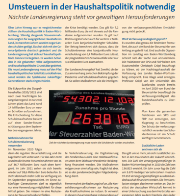 Umsteuern in der Haushaltspolitik notwendig Umsteuern in der Haushaltspolitik notwendig