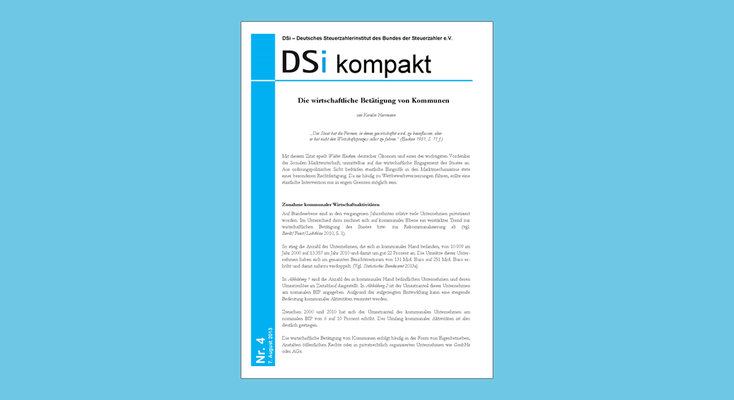 DSi kompakt Nr. 4 - Die wirtschaftliche Betätigung von Kommunen