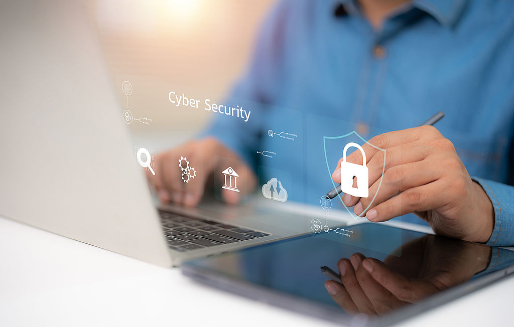 Cyber security internet network data privacy concepts. secure ac