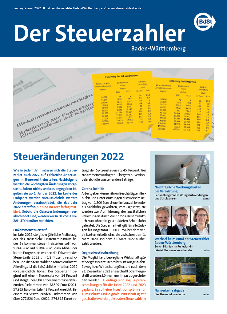 Landesbeilage Baden-Württemberg Januar und Februar 2022