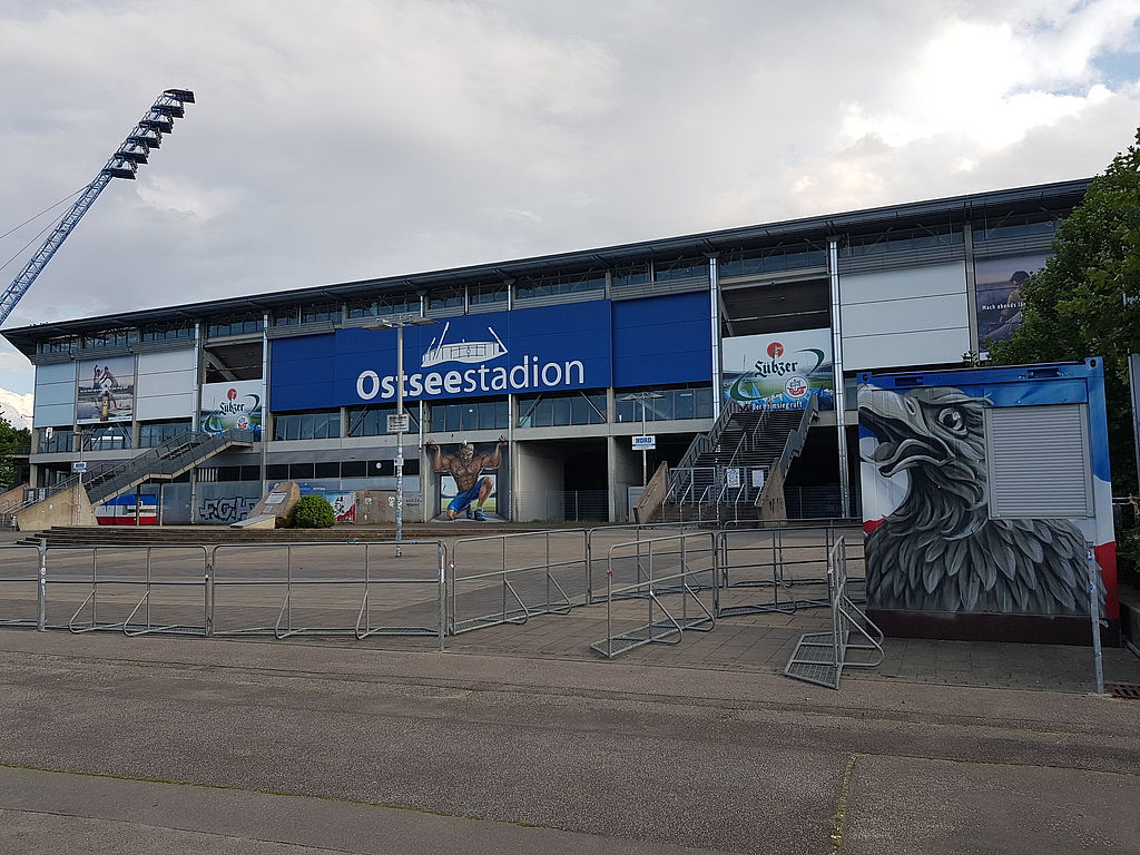 der Eingang des Ostseestadions in Rostock