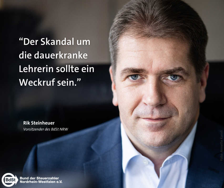 BdSt-Vorsitzender Rik Steinheuer bezog in der "Rheinischen Post" Stellung.