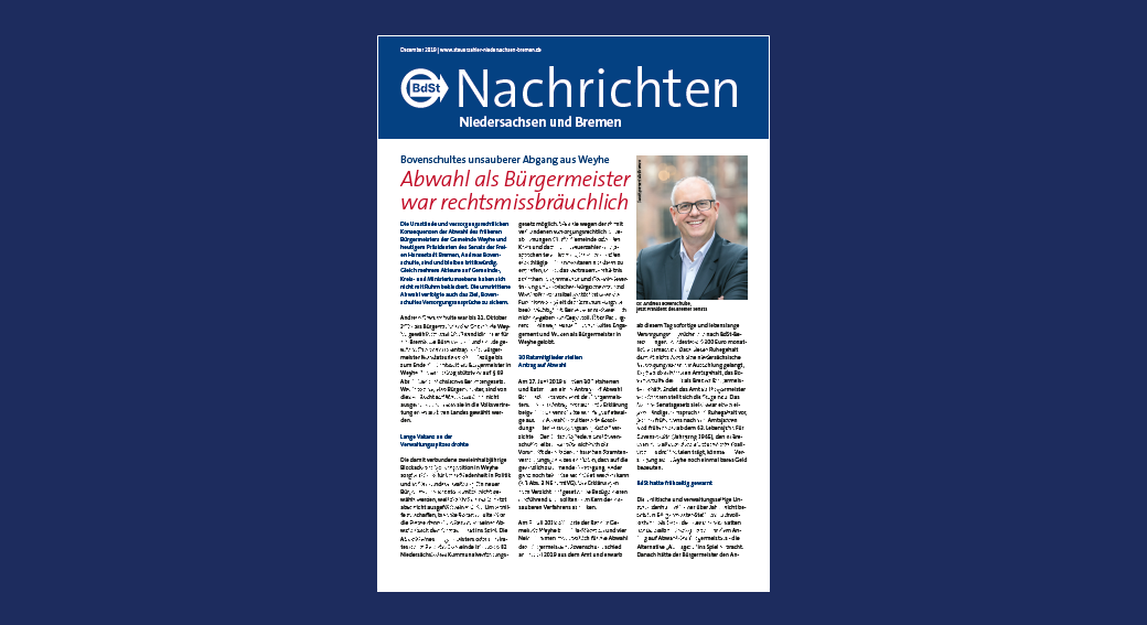 BdSt-Nachrichten Niedersachsen und Bremen Dezember 2019